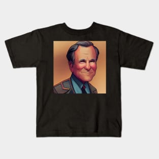 George H. W. Bush Portrait | American President | Comics style Kids T-Shirt